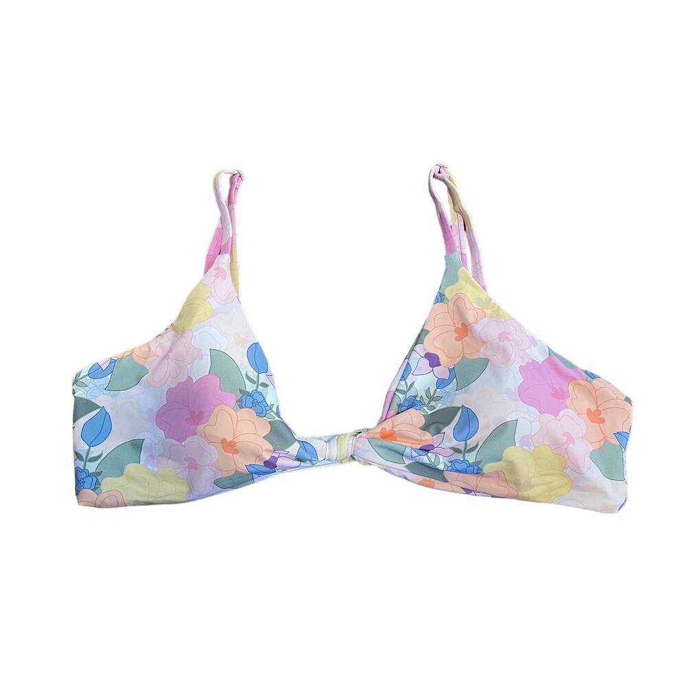 Anthropologie Dippen Daisy Zen Knotted triangle bikini top pads wireless Size XL
